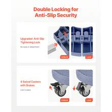 Trash Can Dolly With 4 Lockable Wheels, 440lbs Weight Capacity, Round Trash Can Roller Base, 15-22.8 In Adjustable, Heavy Duty Drum Dolly Plant Caddy, Multi-Functional Rolling Dolly Cart, Blue - Blue - View 4