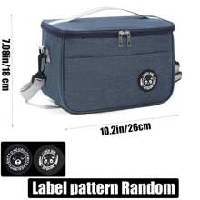 1pc Double Layer Insulated Lunch Bag, Large Capacity Lunch Box Leakproof Durable Cooler Tote Bag With Adjustable Shoulder Strap For Work Office Picnic Travel