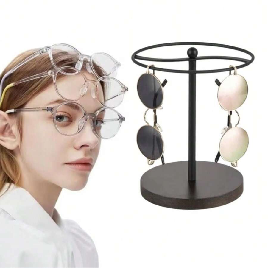 Sunglass Storage Holder Eyewear Display Stand With Anti-Slip Base Compact Glasses Rack Organizer For Bedroom Office