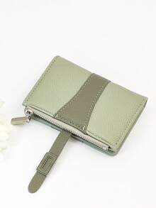 MINGYOU 时尚精致柔软荔枝扣短款多功能大容量钱包多功能拉链便携学生卡夹零钱包可爱适合年轻学生礼物女士钱包迷你钱包零钱包小钱包可爱钱包