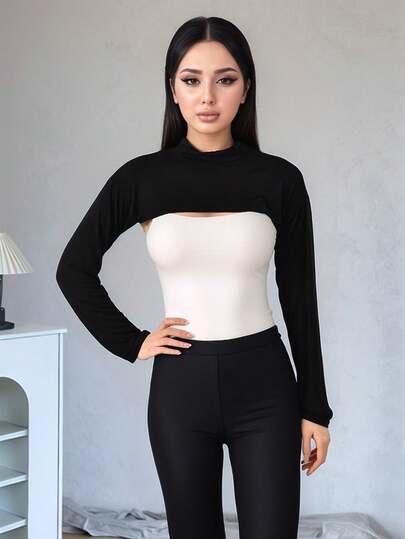 1 pieza Mangas de brazo de unicolor para mujer, mangas protectoras transpirables contra el sol para uso casual al aire libre en verano