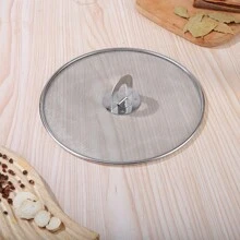 1 pieza/4 piezas Tapa antiderrames de acero inoxidable para sartén de cocina, pantalla antisalpicaduras de grasa para sartén con perilla plegable plana, protector antisalpicaduras de grasa, sin desorden de aceite de cocina, sin quemaduras, tapas de malla ultrafina, acero inoxidable antioxidante