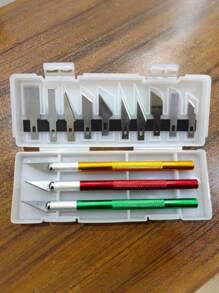 13pcs/Set Stainless Steel Engraving & Crafting Knife Set, Durable, Precision Blades For Professional And Hobbyist Use, For Pumpkin Carving, DIY, Art, Cutting, Stencil