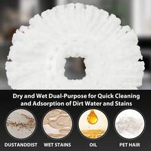 Spin Mop And Bucket With Wringer Set,360° Mop And Bucket System With 3 Microfiber Mop Refills And 50" Extended Handle For Floor Cleaning (Black) - màu đen - Xem 5