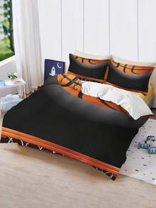 3PCS Customized Duvet Cover, Customized Basketball Pattern Duvet Cover, Personalized Name Customization, Digital Duvet Cover, Polyester Fabric, Digital Printing, Boys' Exclusive Bedding,The Fabric Is 90g Fabric - Multicolor - View 5