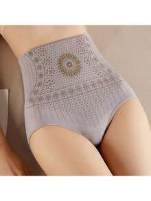 3pcs Of High Waist Shapewear Pants With Abdominal Control And Hip Lifting Functions, Helping To Shape And Control. Underwear For Women With High Waist And Hip Lifting, Tight Shapewear Pants, Postpartum Belly Control Pants - Mơ + Hồng + Xám - Xem 2