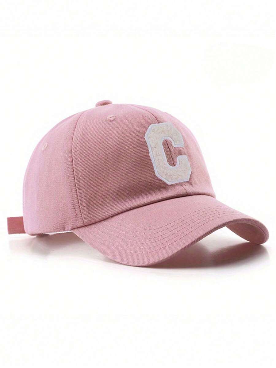 1 件复古时尚咖啡棕色 C 标志棒球帽