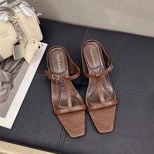 Women Flat Sandals - 棕色 - 查看 1