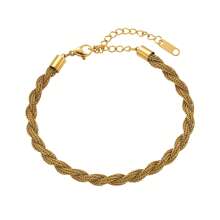 1 件 18K 镀不锈钢简约时尚女士手链，适合派对、约会、办公室佩戴