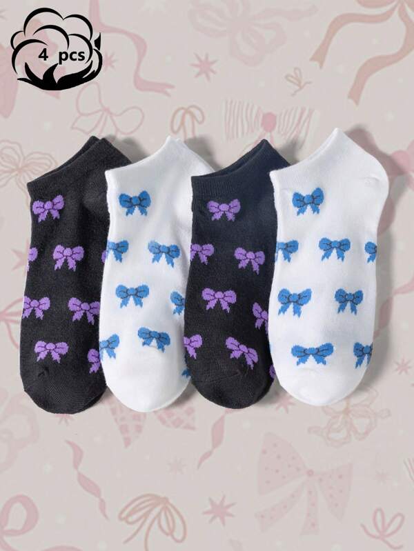 4 Pairs Solid Color Versatile Socks, Breathable, Comfortable, Absorbent Short Socks Suitable For Daily Wear, Sports, Office, Casual Style, All Seasons Valentines