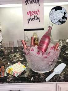 1 4L 大容量塑料冰桶，适用于冷却饮料、香槟、威士忌、水果、牛奶等。可用于节日装饰和家庭烹饪、酒吧、厨房、户外、学校、宿舍、大学必需品、国庆节、返校季节、弯头尺、冰格、冰块、桶、酒吧配件、午餐盒、冰桶、派对装饰 - 無色 - 查看 7