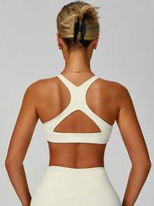 'Sports Vest' Women's Yoga Clothes, Sports Clothes, Running And Fitness Sports Vests, Comfortable And Skin Friendly At Home - 杏色 - 查看 2
