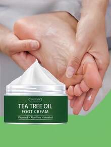 茶树油足霜，蕴含维生素E、芦荟和薄荷醇，滋养双足