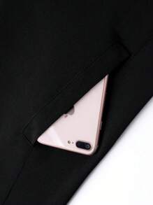 1pc Men's Casual Turndown Collar Jacket, Business Gentleman Casual Jacket Top For Spring & Autumn, Business Formal Style - Black - View 4