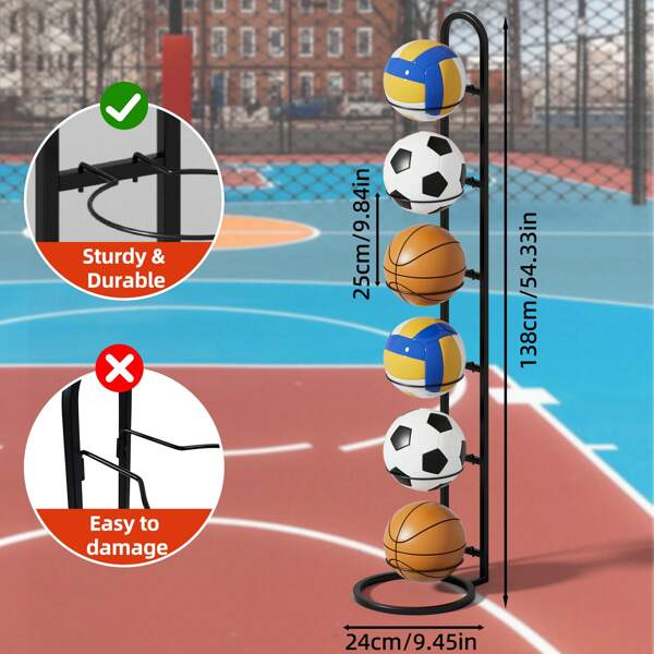 Estantería de almacenamiento de balones de baloncesto, fútbol y voleibol de múltiples capas, adecuada para el hogar, la sala de estar, el dormitorio, el garaje, organización y almacenamiento de pelotas