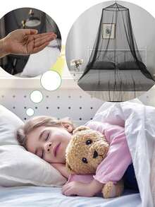 1PC Black Mosquito Net Summer Camping Repellent Tent Insect Curtain Foldable Net Bedroom For Anti-Mosquito