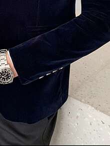 Giacca da uomo alla moda per pendolari, con collo a bavero, maniche lunghe, in colore unito