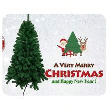 1棵完整的绿色圣诞树，配有可折叠金属支架，易于组装，采用塑料和铸铁材质，适合室内/室外节日装饰，可用于家庭、办公室和派对等场合。家居装饰、圣诞装饰、房间装饰、冬季圣诞装饰、圣诞礼物、圣诞装饰品