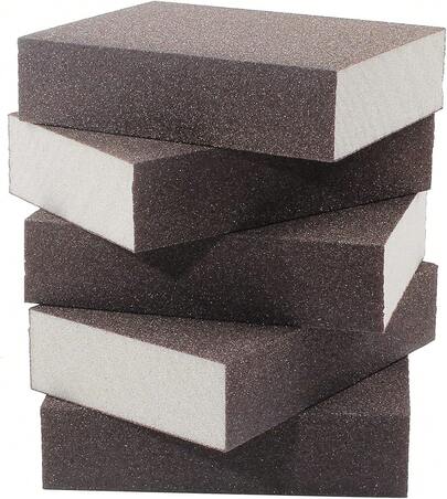 5 Pieces/10 Pieces Sanding Sponge Sanding Blocks  Of 60 80 100 120 180 Grain Size,Assortment Sand Paper For Wood Furniture Sander Pads Washable And Reusable Sandpaper For Drywall Metal Glasses Repair