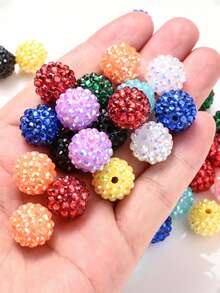10pcs Germeglity Resin Bayberry Ball Beads 10pcs 12mm Assorted Rhinestone Beads For DIY Jewelry Bracelet Pen Decor Crafting Accessories - Multicolor - View 3