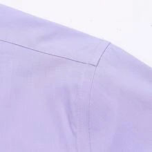 [Tedelon]56% Polyester 40% Cotton 4% Spandex ,Slim Fit Dress Shirt -Formal/Casual Shirt With Contrast Collar & Cuff Details, Breathable Cotton Blend For Business - 淺紫 - 查看 2