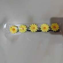 1 pieza Diadema con girasol, Corona de flores de margarita, Tocado de playa de resort, Diadema de sombrero de playa de lugar escénico, Coronas, Tiara, Corona de disfraz, Corona de flores, Círculo para el cabello, Enredadera para el cabello, Accesorios de rave