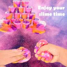 11-28pcs Galaxy Slime,Slime Party Favors,Easter Basket Filler Gifts,Christmas Stocking Stuffers,Classroom Rewards,Roller Skates Goody Bag,Cupcake Rocket,Fidget Toys - Multicolor - View 11