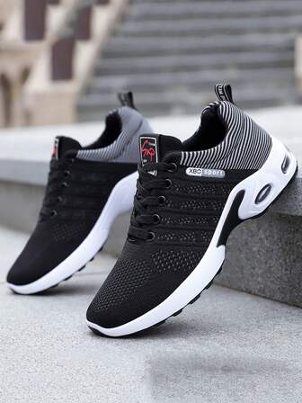 男士运动鞋，透气减震慢跑鞋，网球场，轻便防滑鞋，步行运动鞋，舒适防滑系带软底鞋