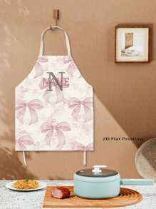 1pc Customizable Girly Style Apron, Durable Polyester Material, Cooking Apron, Stylish Apron, Size: 55x68cm