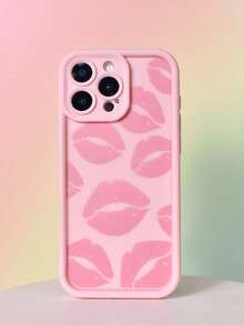 1 件粉色唇印时尚性感唇印手机壳，哑光粉色镜片框架楼梯设计全覆盖防摔软壳，适用于三星/Galaxy/OPPO/VIVO/Honor/Realme 手机 - 彩色 - 查看 5