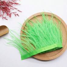 1米/卷 柔软白色人造羽毛边饰丝带 DIY工艺品 嘉年华服装 黑色羽毛 婚纱面料 家居装饰 时尚配饰饰边 | 蓬松质感 8-10厘米宽 - 彩色 - 查看 23