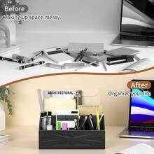 Large Mail Organizer Countertop, Farmhouse Desk And Kitchen Countertop Storage, Letter Sorter, Desk Mail And Bill Organizer, Desktop File And Paper Holder - màu đen - Xem 5