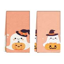 2 件套可爱万圣节毛巾 - 装饰性洗碗布，超强吸水超细纤维，可机洗，节日礼物和清洁用品装饰，适用于节日装饰、烹饪、烘焙、乔迁礼物和清洁，适合厨房、浴室、卫生间