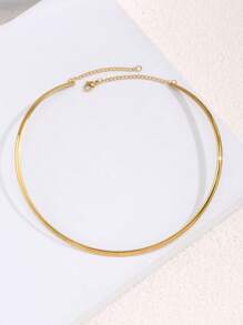 1pc Minimalist Style Gold Choker Necklace