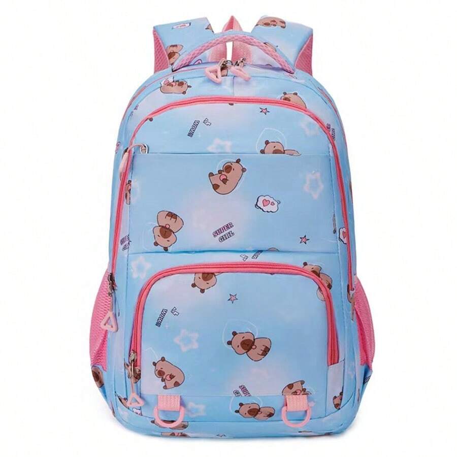 Large Capacity Men's Backpack Business Computer Backpack Leisure Backpack High School Student Backpack - 藍色 - 查看 1