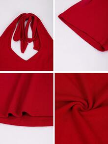 Conjunto feminino casual esportivo de 2 peças, composto por regata e shorts, com listras coloridas. - Borgonha - Ver 11