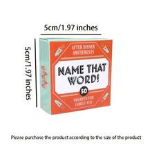 快速思考卡牌游戏 - 猜单词！50张趣味便携趣味问答卡，适合家庭游戏之夜、旅行、露营和假期 | 快节奏猜谜挑战 - 橘色 - 查看 3