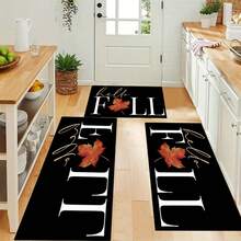 1 件 Hello Fall 枫叶印花门垫，100% 涤纶室内垫，适用于厨房、入口和浴室装饰 - 乔迁礼物、浴室和厨房装饰 - 彩色 - 查看 2