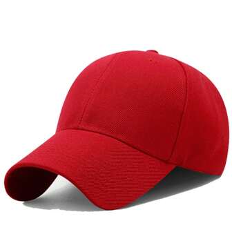 1pc Solid Color Casual Adjustable Baseball Cap, Unisex