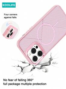 Koolife 1 件细圈磁吸防滑防汗 PC+TPU 拼接条纹手机壳，磨砂纹理，凸起摄像头保护，适用于 11/12/12 Pro/12 Plus/13/13 Pro/13 Pro Max/14/14 Pro/14 Pro Max/15/15 Plus/15 Pro/15 Pro Max/16/16 Plus/16 Pro/16 Pro Max/16e