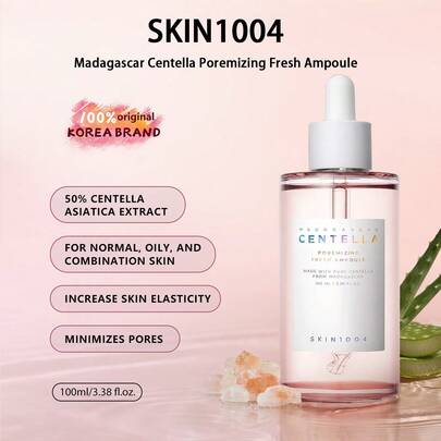 SKIN1004 Tinh chất se khít lỗ chân lông chiết xuất rau má Madagascar (100ml/3.38 fl oz), làm dịu mẩn đỏ, phục hồi hàng rào bảo vệ da, thu nhỏ lỗ chân lông, dưỡng ẩm và kết cấu nhẹ nhàng, chăm sóc dịu nhẹ cho da nhạy cảm, thích hợp sử dụng hàng ngày, mỹ phẩm Hàn Quốc.