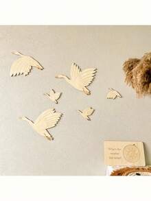 (Pack Of 6)Nordic Style Home Wood Wall Decoration Children's Room Wall Decoration Creative Wood Wall Decorationbaby Shower Family Decorations Gifts - Multicolor - View 20