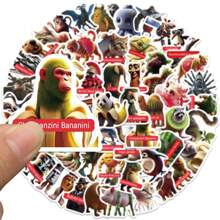 60Pcs Italian Brainrot Stickers Funny Stickers Italian Brainrot Toy Tralalero Tralala Tung Tung Tung Sahur Cartoon Stickers Vinyl Waterproof Stickers For Water Bottle,Computer,Laptop,Phone,Luggage,Notebook,Fridge