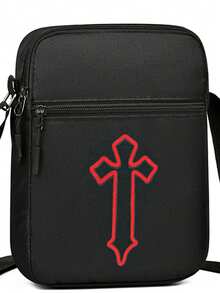 新款牛津布男士单肩背包 - 手机携带包，黑色，旅行斜挎包 - 彩色 - 查看 9