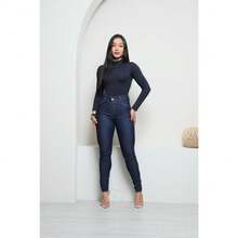 Women's Skinny Butt-Lifting Jeans, Dark Wash, Premium - 藏蓝色 - 查看 4
