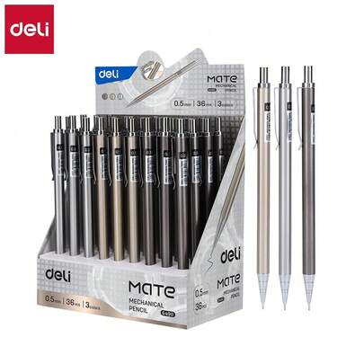  Deli 0,5 mm infällbar mekanisk penna med påfyllning – Smidig skriv- och ritpenna, lätt ritpenna för kontor och skissning, för skolmaterial, tillbaka till skolan
