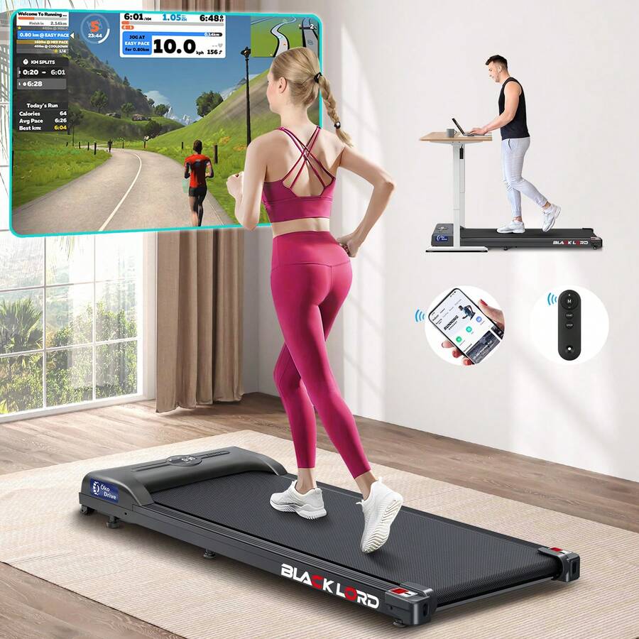 BLACK LORD Treadmill Walking Pad Gym Fitness Remote Control