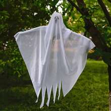 Ornament suspendat cu fantomă pentru decor de Halloween, recuzită de aranjament exclusiv pentru locații transfrontaliere, decor suspendat cu groază, fantomă mică suspendată albă