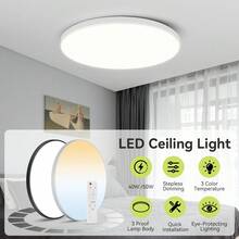 Remote Control Ceiling Light, Dimmable Smart Ceiling Lamp, Indoor Lighting, Large Ceiling Light, 30W/40W/50W LED Ceiling Light, 220V Remote Control Lamp, Suitable For Bedroom/Living Room/Kitchen/Hallway/Study/Balcony/Closet/Corridor/Entrance/Room/Stairs/Villa/Apartment, Choose The Appropriate Size Based On Usage Needs - Ceiling Light Three Colors Switchable - View 10