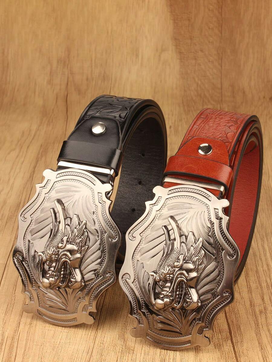 3.7厘米宽复古风格耐用龙腰带，适合情人节/感恩节，礼物